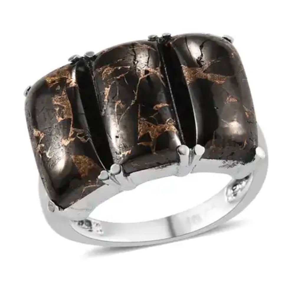 Matrix Shungite Ring in Stainless Steel